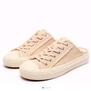 NWOT Zara Women Fabric Tweed Mule sneakers - Sz 36